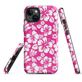 Hot Pink and White Hawaiian Flowers Tough Case for iPhone®