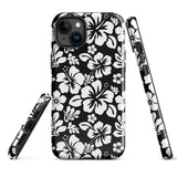 Black and White Hawaiian Flowers Tough Case for iPhone®