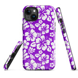 Purple and White Hawaiian Flowers Tough Case for iPhone®