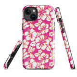 Hot Pink, Orange and White Hawaiian Flowers Tough Case for iPhone®