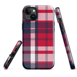 Red, White and Blue Surfer Plaid Tough Case for iPhone®