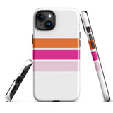 Orange and Pink Classic Surf Stripes Tough Case for iPhone®