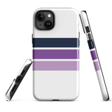 Navy Blue and Purple Classic Surf Stripes Tough Case for iPhone®