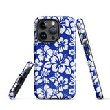 Royal Blue and White Hawaiian Flowers Tough Case for iPhone®