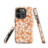 Orange and White Hawaiian Flowers Tough Case for iPhone®