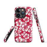 Red and White Hawaiian Flowers Tough Case for iPhone®