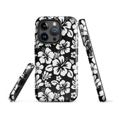 Black and White Hawaiian Flowers Tough Case for iPhone®