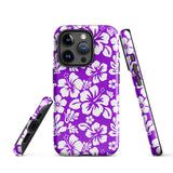 Purple and White Hawaiian Flowers Tough Case for iPhone®