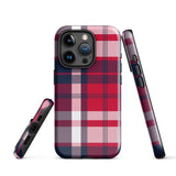 Red, White and Blue Surfer Plaid Tough Case for iPhone®