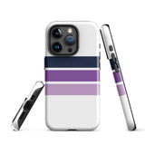 Navy Blue and Purple Classic Surf Stripes Tough Case for iPhone®