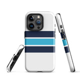 Navy and Aqua Blue Classic Surf Stripes Tough Case for iPhone®