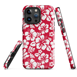 Red and White Hawaiian Flowers Tough Case for iPhone®