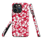 Red and White Hawaiian Flowers Tough Case for iPhone®