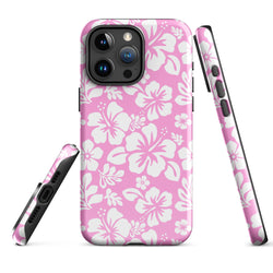 Pink and White Hawaiian Flowers Tough Case for iPhone