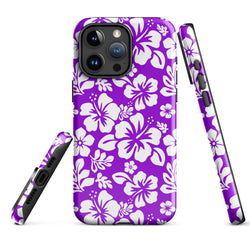 Purple and White Hawaiian Flowers Tough Case for iPhone