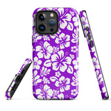 Purple and White Hawaiian Flowers Tough Case for iPhone®