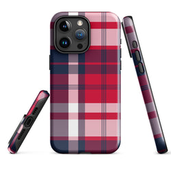 Red, White and Blue Surfer Plaid Tough Case for iPhone