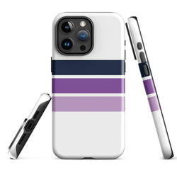 Navy Blue and Purple Classic Surf Stripes Tough Case for iPhone