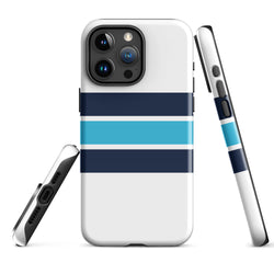 Navy and Aqua Blue Classic Surf Stripes Tough Case for iPhone