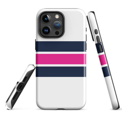 Navy Blue and Hot Pink Classic Surf Stripes Tough Case for iPhone®