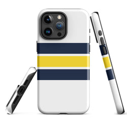 Navy Blue and Yellow Classic Surf Stripes Tough Case for iPhone®