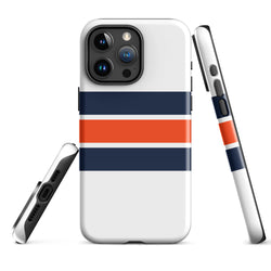 Navy Blue and Orange Classic Surf Stripes Tough Case for iPhone®