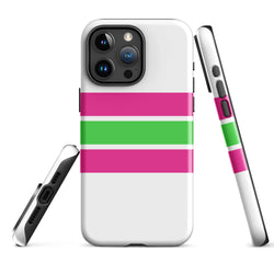 Hot Pink and Lime Green Classic Surf Stripes Tough Case for iPhone®