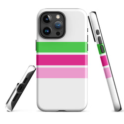 Preppy Lime Green and Pinks Classic Surf Stripes Tough Case for iPhone®