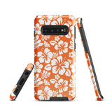 Orange and White Hawaiian Flowers Tough Case for Samsung® Galaxy Phone