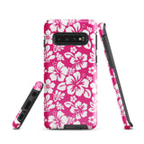 Hot Pink and White Hawaiian Flowers Tough Case for Samsung® Galaxy Phone