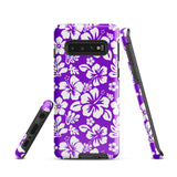 Purple and White Hawaiian Flowers Tough Case for Samsung® Galaxy Phone