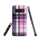 Pink, White and Blue Surfer Plaid Tough Case for Samsung® Galaxy Phone