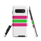 Hot Pink and Lime Green Classic Surf Stripes Tough Case for Samsung® Phone