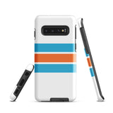 Aqua Blue and Orange Classic Surf Stripes Tough Case for Samsung® Phone