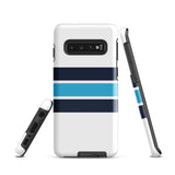 Navy Blue and Aqua Classic Surf Stripes Tough Case for Samsung® Phone