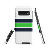 Navy Blue and Lime Classic Surf Stripes Tough Case for Samsung® Phone