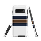 Navy Blue and Brown Classic Surf Stripes Tough Case for Samsung® Phone