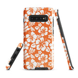 Orange and White Hawaiian Flowers Tough Case for Samsung® Galaxy Phone