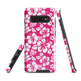 Hot Pink and White Hawaiian Flowers Tough Case for Samsung® Galaxy Phone