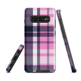 Pink, White and Blue Surfer Plaid Tough Case for Samsung® Galaxy Phone