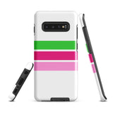 Preppy Lime Green and Pinks Classic Surf Stripes Tough Case for Samsung® Galaxy Phone