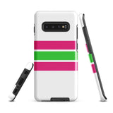 Hot Pink and Lime Green Classic Surf Stripes Tough Case for Samsung® Phone