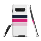 Navy Blue and Pinks Classic Surf Stripes Tough Case for Samsung® Galaxy Phone