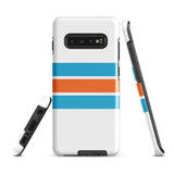 Aqua Blue and Orange Classic Surf Stripes Tough Case for Samsung® Phone