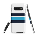 Navy Blue and Aqua Classic Surf Stripes Tough Case for Samsung® Phone