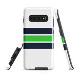 Navy Blue and Lime Classic Surf Stripes Tough Case for Samsung® Phone