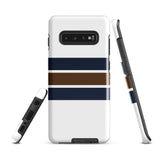 Navy Blue and Brown Classic Surf Stripes Tough Case for Samsung® Phone