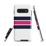 Navy Blue and Hot Pink Classic Surf Stripes Tough Case for Samsung® Phone