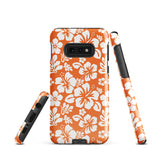 Orange and White Hawaiian Flowers Tough Case for Samsung® Galaxy Phone