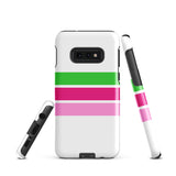 Preppy Lime Green and Pinks Classic Surf Stripes Tough Case for Samsung® Galaxy Phone